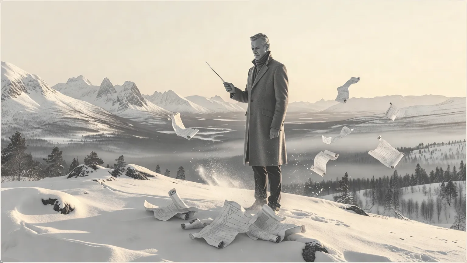 Ammattilainen pohjoismaisen rajan harjanteella johtamassa tulevaisuutta kapulan kanssa, jättäen koodin taakseen