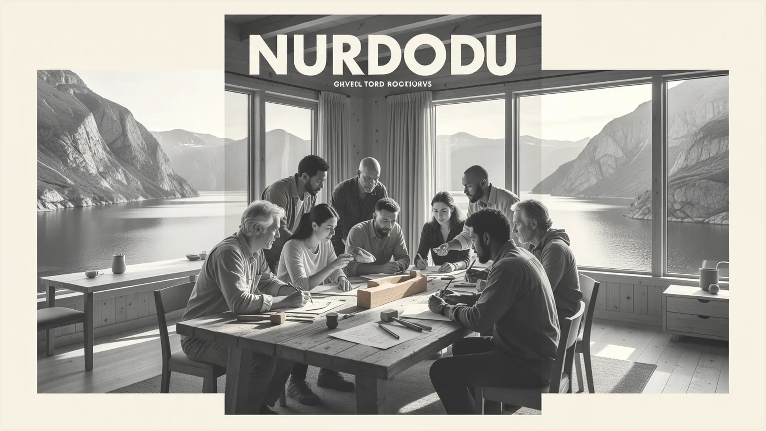 Utviklere som itererer på en prototype i en koselig nordisk hytte med utsikt over fjorder