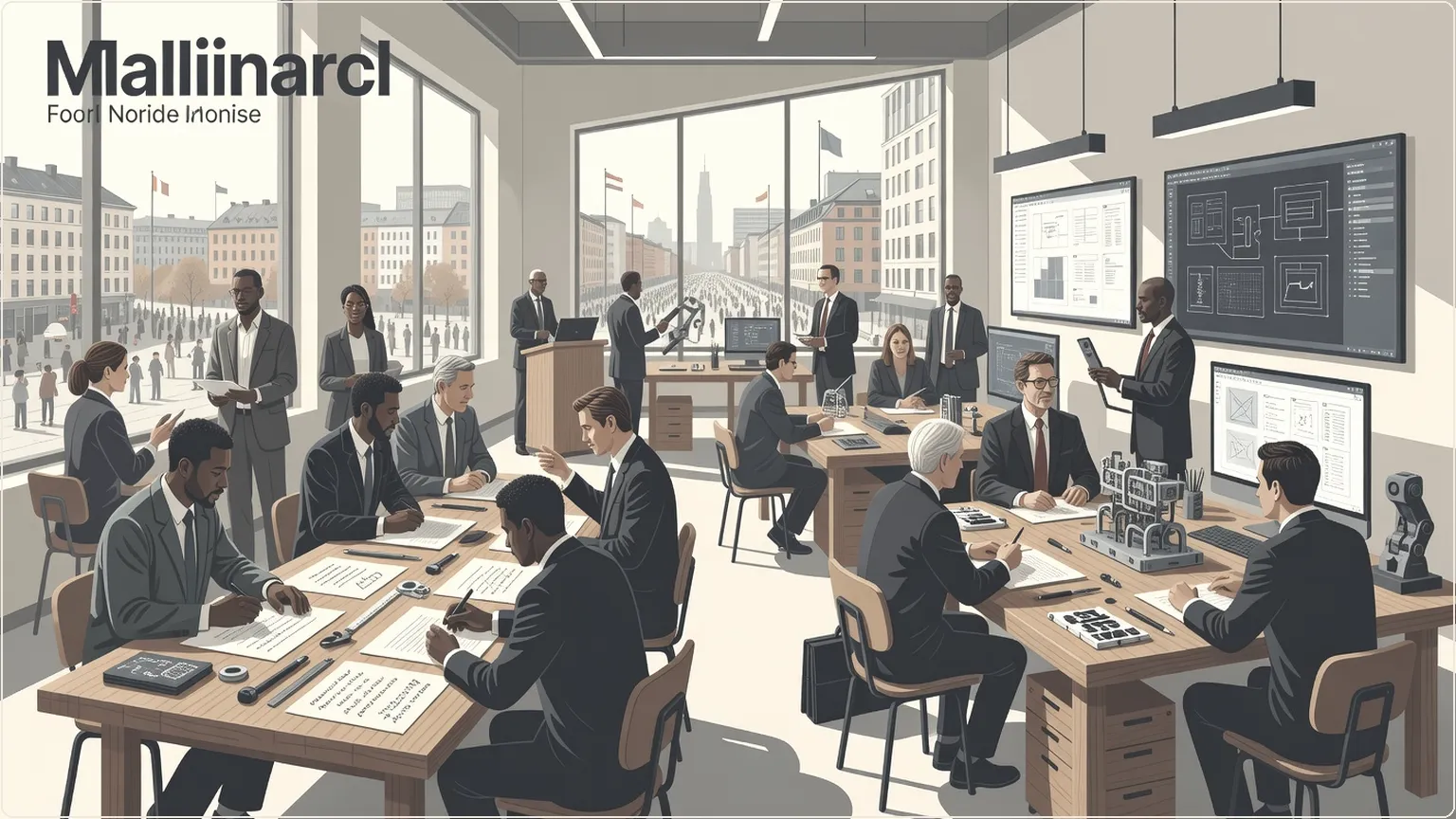 Hold af ingeniører i sollyst værksted der forvandler prompts til software-prototyper