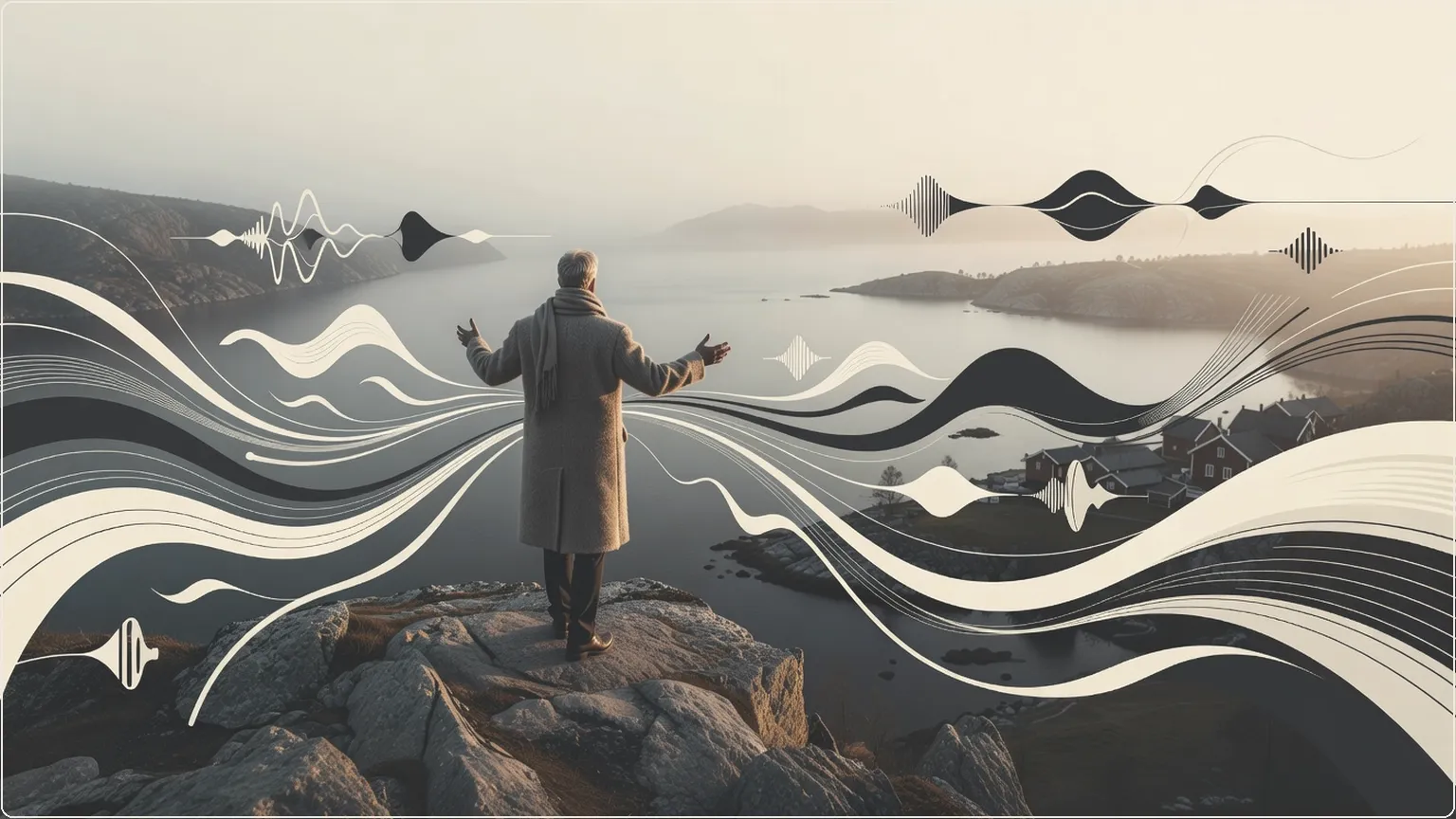 Dirigent som orkestrerer stemmeinterfaces i nordisk landskap