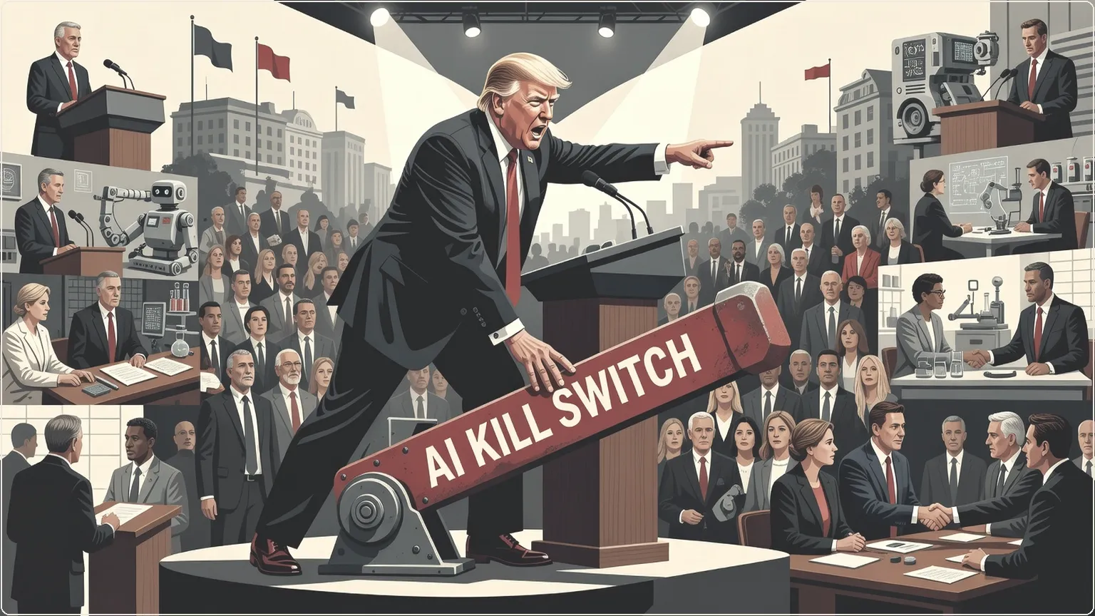 Trump aktivoimassa dramaattisesti tekoälyn hätäkytkintä poliittisessa tilaisuudessa